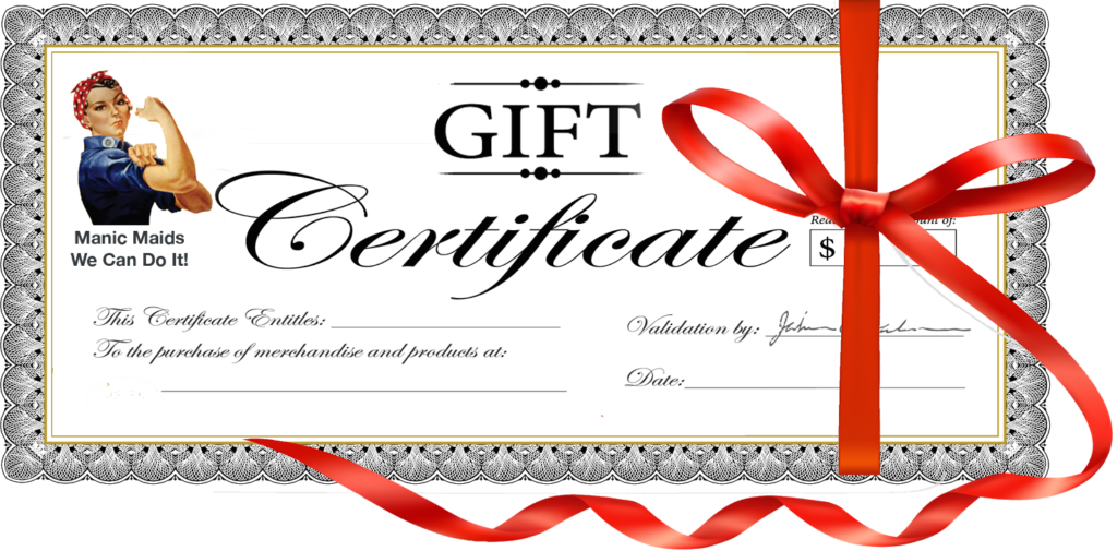 manic maids gift certificate